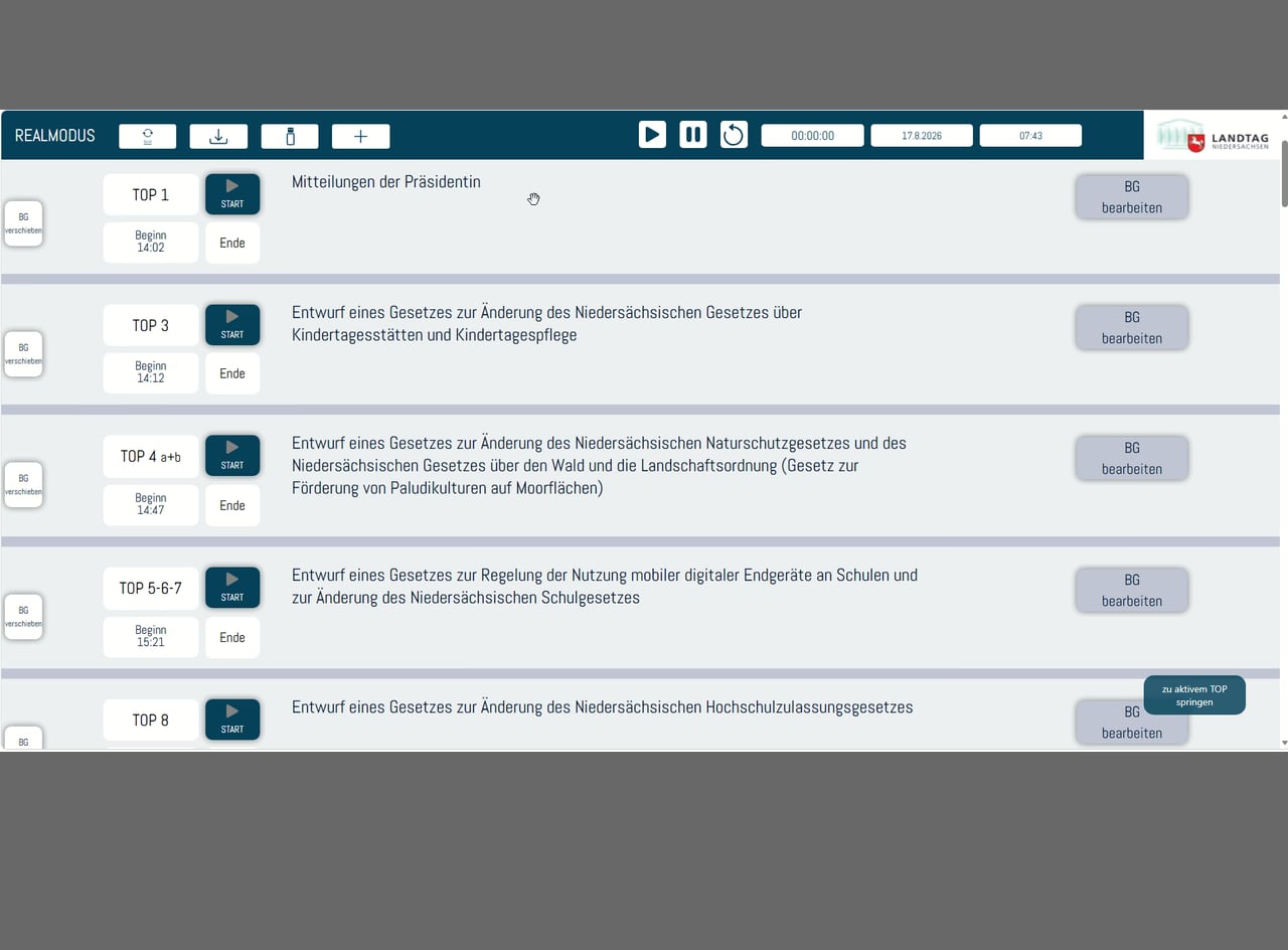 Redezeiten: product screenshot